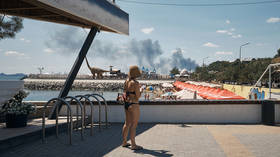 Smoke rises from the site of a Russian missile strike in Odessa, Ukraine, July 29, 2026