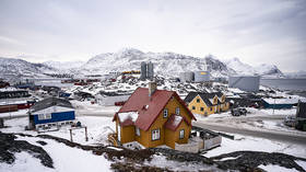 Oil storage tanks seen behind the industrial dockland area of Nuuk, Greenland, January 24, 2026