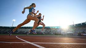 Yana Serebryakova takes part in the semifinal 400-meter race of the Russian Athletics Championships in Kazan, August 8, 2025.