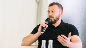 Aleksandr Klimenko, the head of Ukraine’s Specialized Anti-Corruption Prosecutor’s Office, at a joint press conference with Semyon Krivonos, the director of the National Anti-Corruption Bureau.