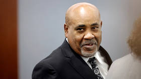 Duane Davis appears in court during his murder trial for the 1996 killing of rapper Tupac Shakur, in Clark County District Court at the Regional Justice Center in Las Vegas, August 20, 2026.