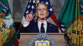US Treasury Secretary Scott Bessent speaks to reporters after announcing new sanctions on Iran in Washington DC, August 24, 2026