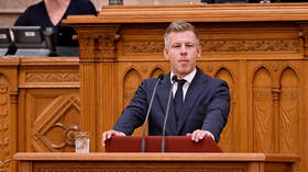 Hungarian Prime Minister Peter Magyar gives a speech in the Hungarian Parliament in Budapest, Hungary, August 10, 2026