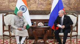 Russian President Vladimir Putin holds a meeting with Indian Prime Minister Narendra Modi on the sidelines of the Shanghai Cooperation Organization (SCO) summit in Bishkek, Kyrgyzstan, on August 31, 2026.