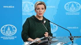 Russian Foreign Ministry spokeswoman Maria Zakharova during a regular press briefing.