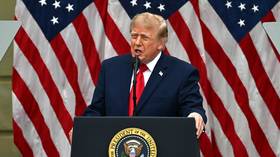 US President Donald Trump delivers a speech in Arlington, Virginia, on September 11, 2026.