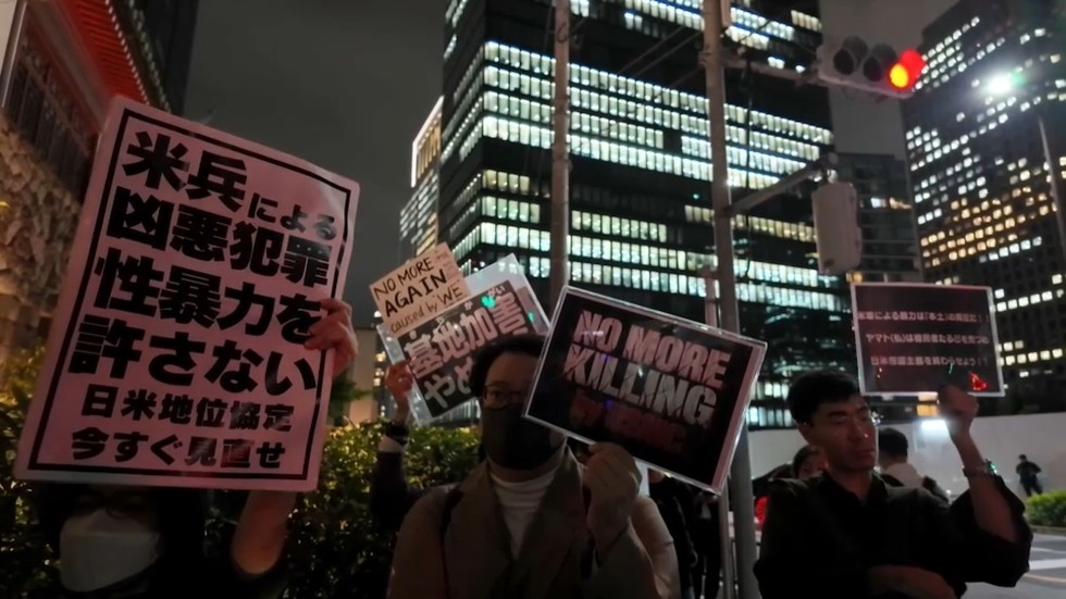 Woman’s killing sparks anti-US military protest in Tokyo (VIDEO)