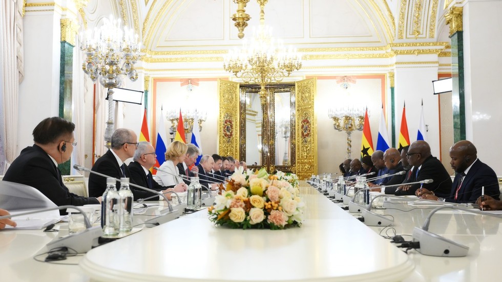 Image from RT: Putin holds talks with African leaders (PHOTOS)