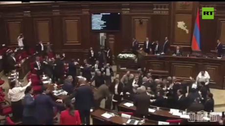 Armenian Parliament erupts into mass brawl (VIDEO)