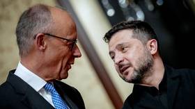 German Chancellor Friedrich Merz with Ukraine’s Vladimir Zelensky during a visit to Kiev, Ukraine, October 4, 2026.