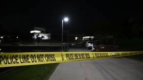 A police line tape is seen at the Utah Valley University in Orem, Utah, US, on September 10, 2025.