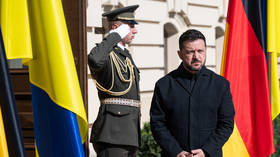 Ukraine's Vladimir Zelensky attends a meeting with German Chancellor Friedrich Merz in Kiev, Ukraine, on October 4, 2026.