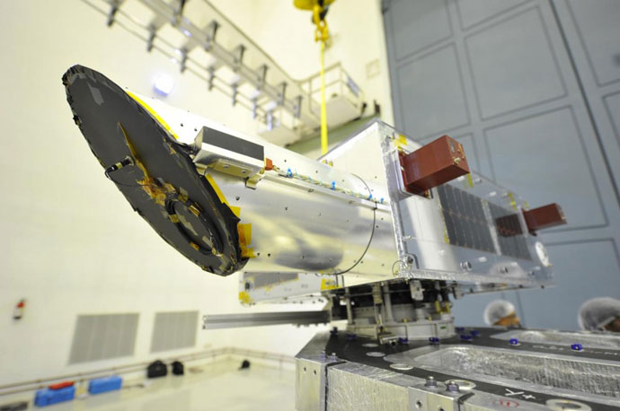 Unfinished NEOssat satellite (Photo from prject's official website http://neossat.ca)