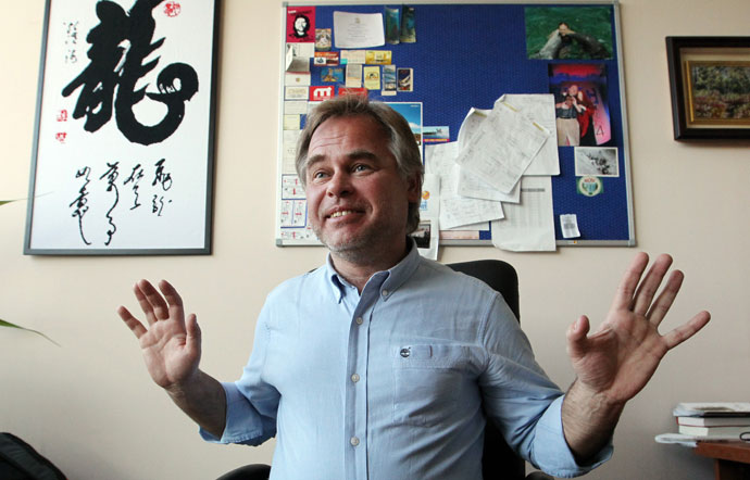 Russian anti-virus program developer and CEO of Moscow-based Kaspersky Lab, Yevgeny Kaspersky gives an interview to AFP at his company's offices in Moscow.(AFP Photo / Alexey Sazonov)