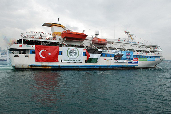 A picture shows an undated image taken from the Free Gaza Movement website on May 28, 2010 of the Turkish ship Mavi Marmara taking part in the "Freedom Flotilla" headed to the Gaza Strip. (AFP Photo)