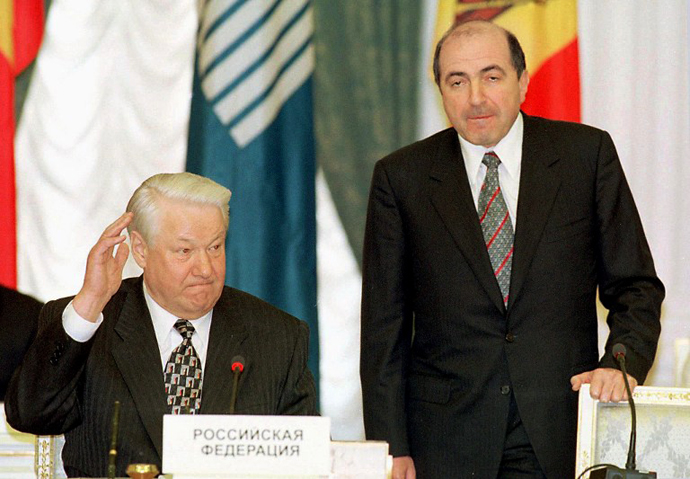 A file picture dated 29 April 1998 in Moscow shows Russian President Boris Yeltsin as he votes for the candidacy of Boris Berezovsky for the post of executive secretary of the Commonwealth of Independent States (CIS). (AFP Photo)