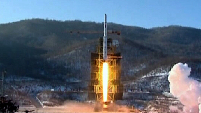 A video grab from KCNA shows the Unha-3 (Milky Way 3) rocket launching at the North Korea's West Sea Satellite Launch Site, at the satellite control centre in Cholsan county, North Pyongan province in this video released by KCNA in Pyongyang December 13, 2012. (Reuters / KCNA)