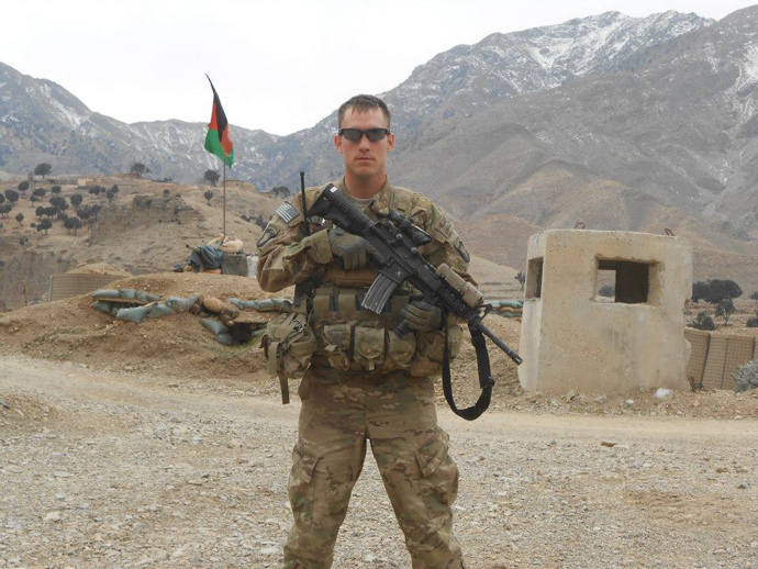 Sgt. Michael Cable stands on duty in Afghanistan (Photo from Facebook user michael.cable.1238)