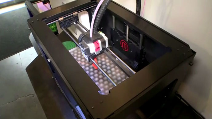 A 3D printer at work.