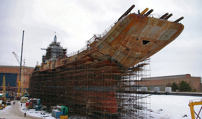 One of Sberbank's funding projects is upgrading the former Soviet aircraft carrier Admiral Gorshkov (Image from 1.bp.blogspot.com)