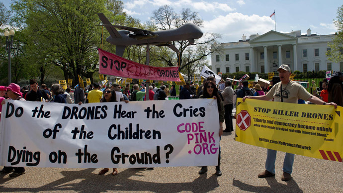 Drones out of everywhere! Washington march against US drone warfare