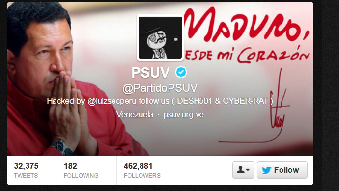 Maduro’s Twitter account, official sites hacked by LulzSec
