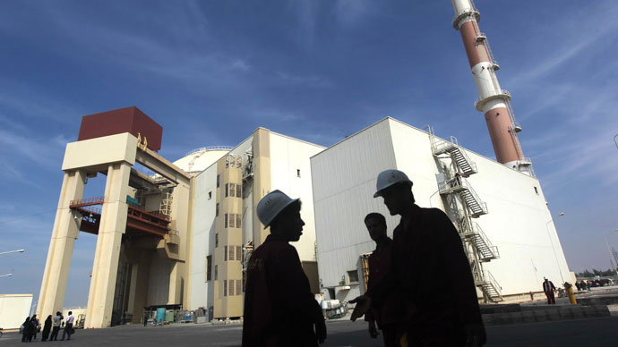 The reactor building at the Russian-built Bushehr nuclear power plant in southern Iran, 1200 Kms south of Tehran, where Iran has began unloading fuel into the reactor core for the nuclear power plant.(AFP Photo / Majid Asgaripour)