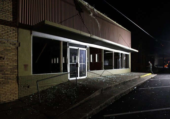 A building shows the damage after a massive explosion at a fertilizer plant in the town of West, near Waco, Texas early April 18, 2013 (Reuters / Mike Stone)