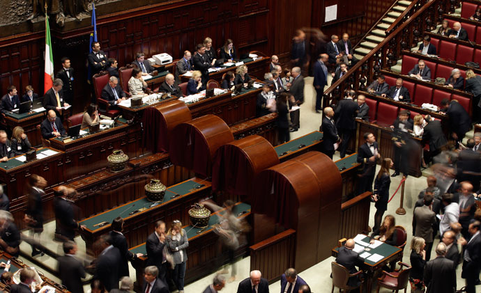 An overhead view during the second day of the presidential election in the lower house of the parliament in Rome April 19, 2013.(Reuters / Max Rossi)