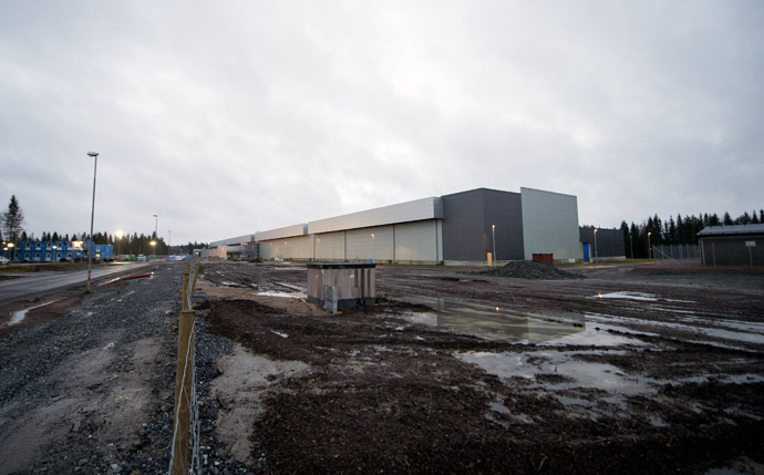 Picture taken on November 18, 2012 shows the construction site of the new Facebook Data Center and firm's first outside the US in the city of Lulea, in Swedish Lapland. (AFP Photo)