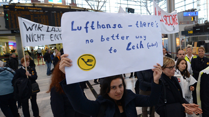 Protests disrupt 1,755 Lufthansa flights