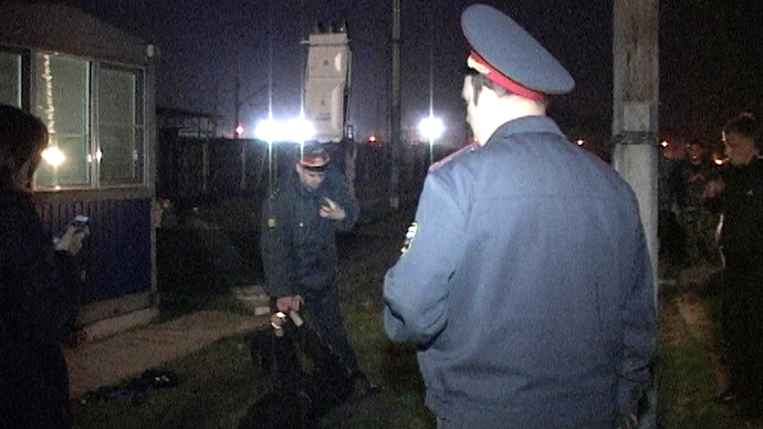 A suspect in the Belgorod shooting was captured on April 23, 2013. (RIA Novosti / Ministry of Interior)