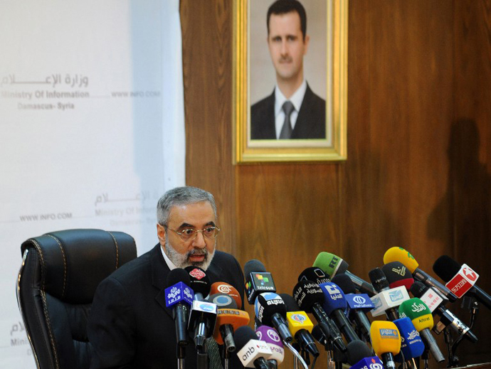 Syrian Information Minister Omran al-Zouabi. (AFP Photo / Louai Beshara)