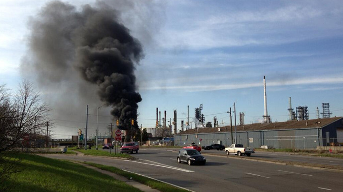 Massive explosion rocks Marathon Detroit Refinery