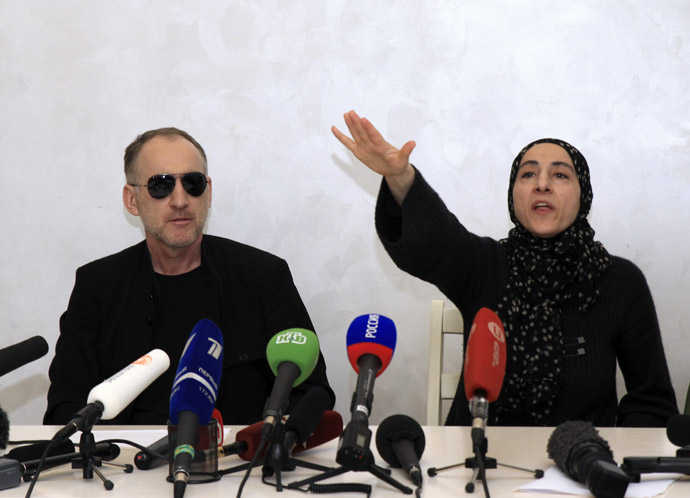 Anzor Tsarnaev (L) and Zubeidat Tsarnaeva, parents of Tamerlan and Dzhokhar Tsarnaev - the two men suspected of carrying out the Boston bombings, take part in a news conference in Makhachkala April 25, 2013. (Reuters)