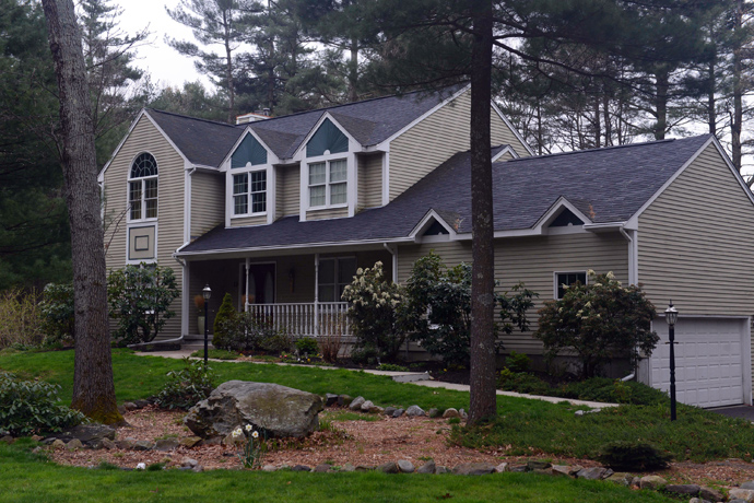 The home of Warren and Judith Russell, where their daughter Katherine Tsarnaeva, the widow of Tamerlan Tsarnaev, is staying, is seen on Coriander Lane April 23, 2013 in North Kingstown, Rhode Island (Darren McCollester / Getty Images / AFP / Files) 