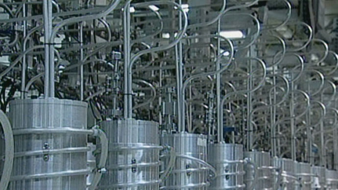 Ð¡entrifuges at Iran's Nantanz nuclear site. Iran has said that is has actived a new generation of centrifuges at Natanz and they are three times more productive.(AFP Photo / Press TV)