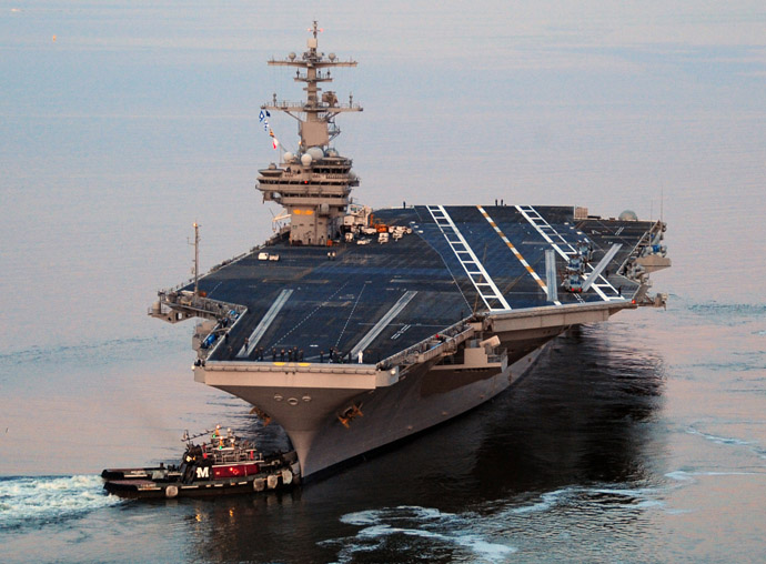 This US Navy photo shows the Nimitz-class aircraft carrier USS George H.W. Bush (AFP/US NAVY/Nicholas Hal)