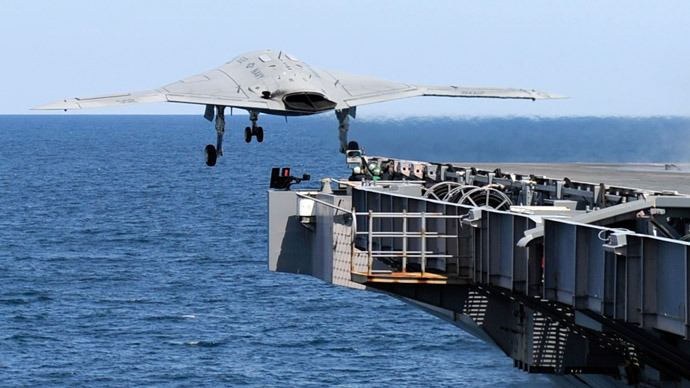 US Navy launched its first drone from aircraft carrier