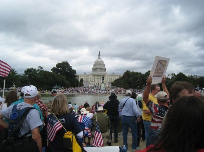 Tea Party protesters fill the National Mall on September 12, 2009. (Photo from Wikipedia)