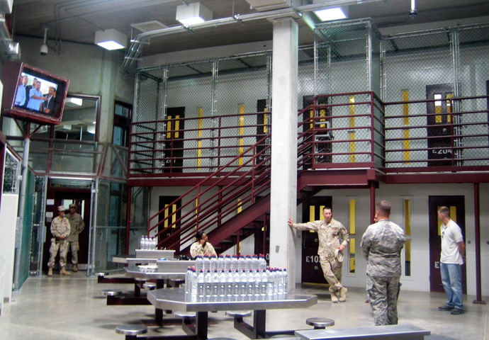 A view of a common area at the medium security prison inside Camp IV at the detention facility in Guantanamo Bay U.S. Naval Base (Reuters / Deborah Gembara)