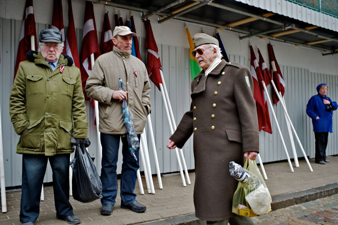 Former members of latvian SS units will also have to leave their uniforms at home ahead of their annual parade.(AFP Photo / Iimars Znotins)