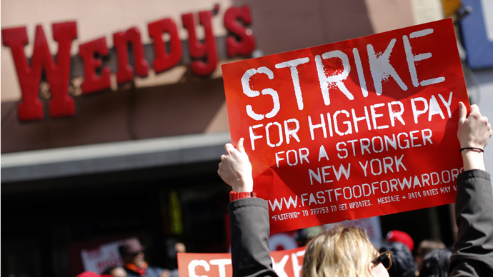 New York fast-food workers protest Wendy's in latest labor rights demo
