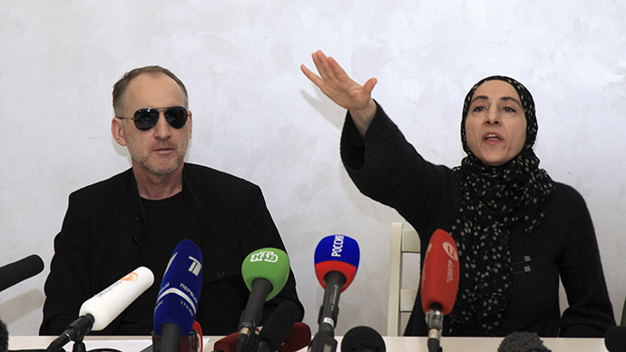 Anzor Tsarnaev and Zubeidat Tsarnaeva, parents of Boston bombings suspects, attend news conference in Makhachkala. (Reuters)