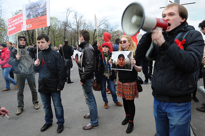 Participants of an opposition rally on Bolotnaya Square on May 6, 2013. (RIA Novosti / Vladimir Vyatkin)