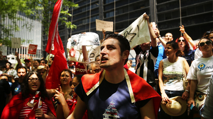 OccupyGezi! OWS activists stage pro-Turkish rally in New York