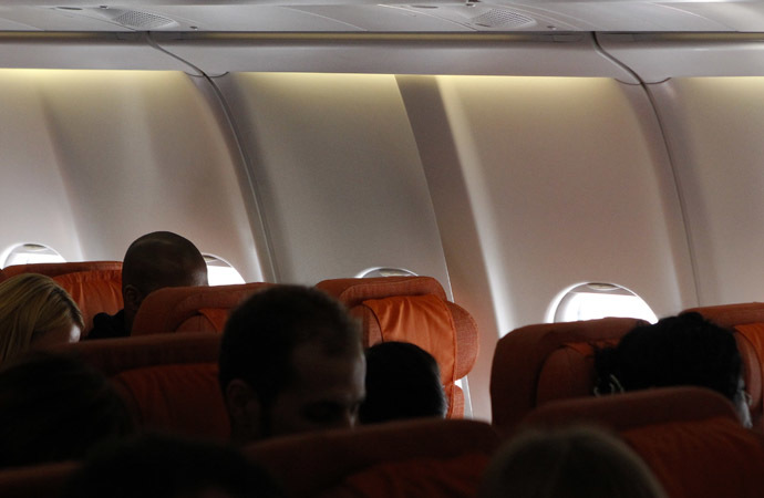 An empty passenger seat believed to be reserved by former U.S. spy agency contractor Edward Snowden is seen on a plane to Cuba in Moscow's Sheremetyevo airport, June 24, 2013. (Reuters/Maxim Shemetov)