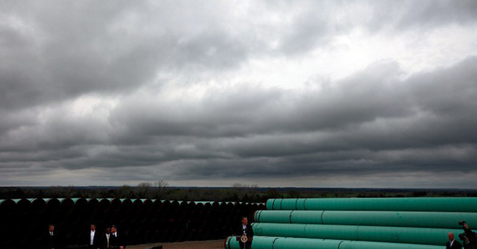 The southern site of the Keystone XL pipeline Cushing, Oklahoma. (AFP Photo / Tom Pennington)