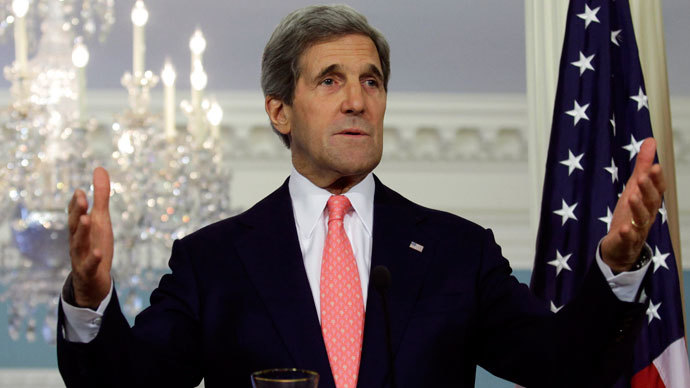 Kerry condemns Assad for threatening peace talks as CIA ‘prepares’ to arm rebels