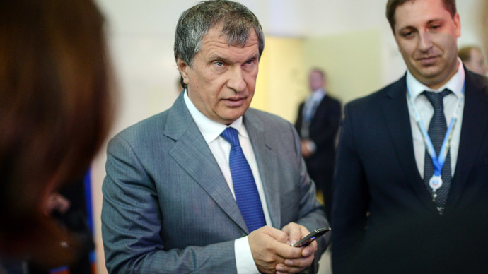 Rosneft head Igor Sechin at the International Economic Forum.(RIA Novosti).